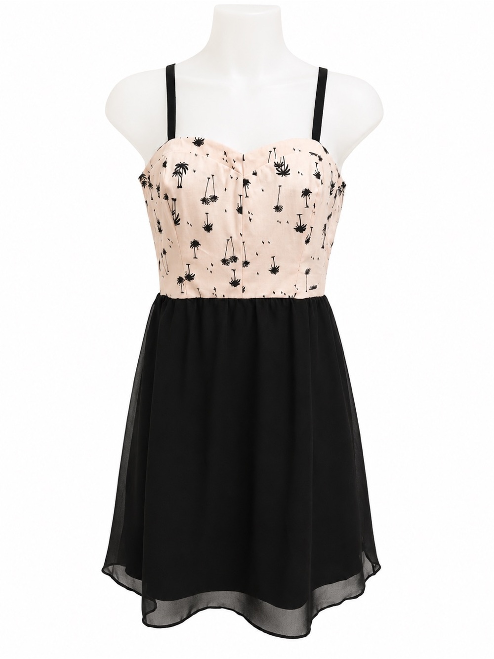 Volcom Frochickie Palm Print Fit & Flare Dress NWT Size 5 / Small